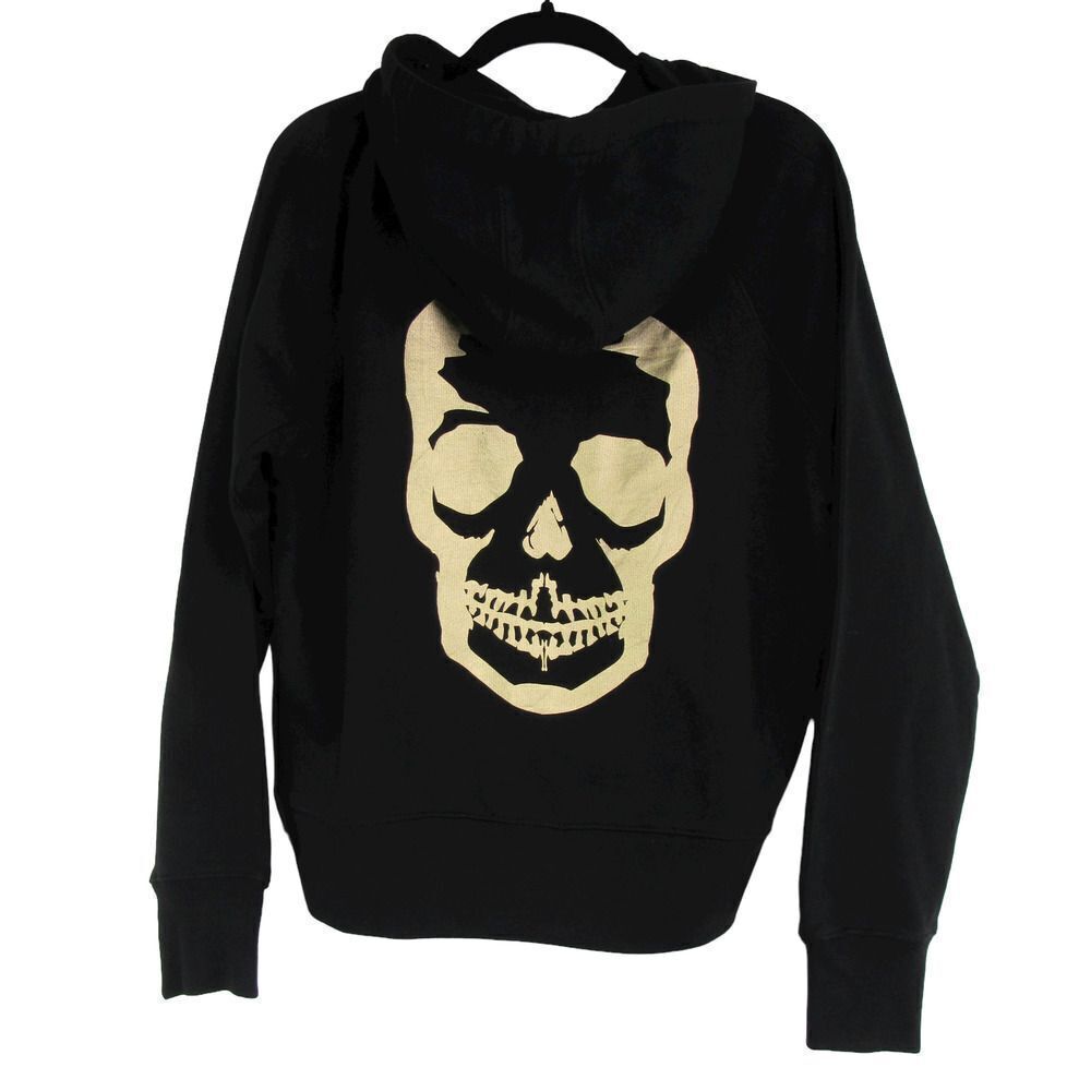 Zadig & Voltaire Women's Clipper Skull Foil Pullover Sweatshirt Hoodie M